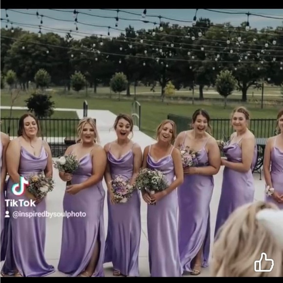 Revelry Size 12 Nadia Satin Dress in Amethyst-737 - Picture 4 of 4